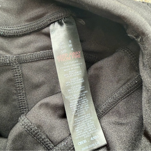 ASOS 4505 Black High Waisted Athletic Leggings Women’s US 4 Workout Gym - Picture 8 of 11